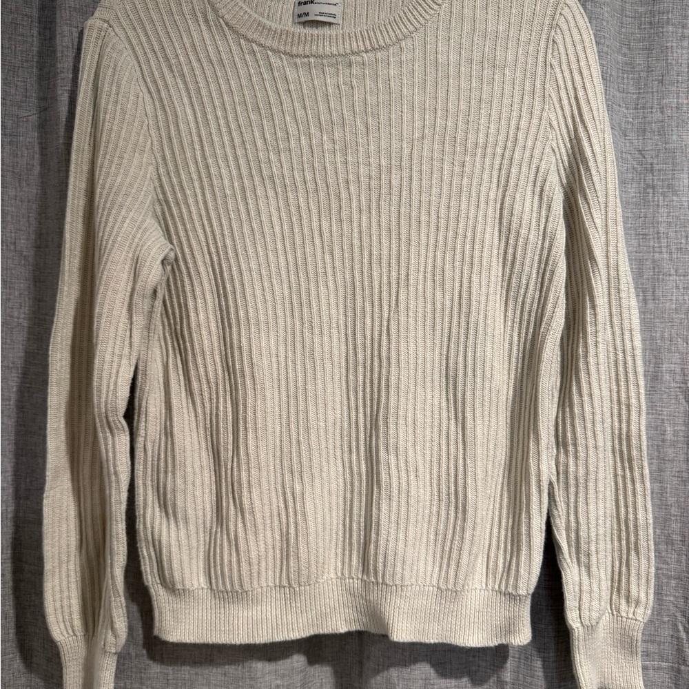 Frank & Oak Women's Cream Crewneck Sweater